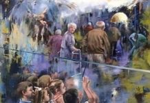 Pintor emociona com quadro em homenagem aos avós: A despedida que eles mereciam