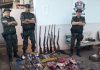 Policiais Ambientais apreendem armas, armadilhas e carne de capivara