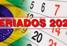 Feriados e pontos facultativos em 2021