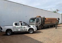 Polícia Ambiental apreende carga irregular de madeira nativa