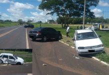 Grávida fica ferida em acidente entre carros na Rodovia Péricles Bellini