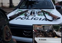 Polícia Ambiental prende dupla por porte ilegal de arma e caça de animais silvestres em Cardoso