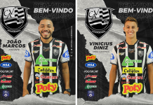 CAV anuncia a contratação do volante Vinicius Diniz e o retorno de João Marcos