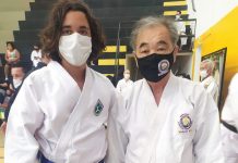 Carateca Enzo Bassi fala de sua satisfação de poder treinar com um dos senseis mais importantes do país
