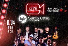Domingo tem live em prol da Santa Casa