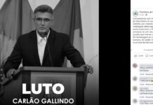 Vice-prefeito de Birigui, Carlão Gallindo morre de Covid-19 aos 52 anos
