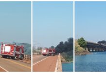 Incêndio atinge caminhão-tanque e mobiliza bombeiros em rodovia