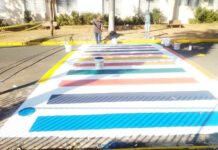 Prefeitura de Américo de Campos faz e apaga faixa de pedestres colorida