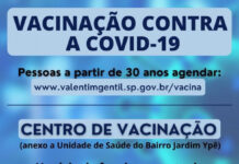PANDEMIA Valentim Gentil segue com imunização de pessoas com 30 anos e mais