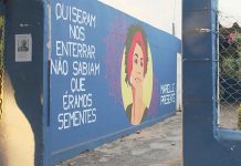 Após reunião, conselho de escola decide pintar muro com arte que homenageia Marielle Franco