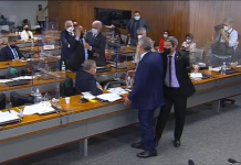 Senadores Renan e Jorginho batem boca na CPI e são contidos fisicamente pelos colegas: ‘Vagabundo’, ‘picareta’