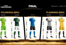 Final da Libertadores: Conmebol divulga uniformes de Palmeiras x Flamengo