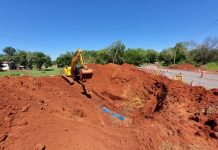 Saev realiza obra emergencial em trecho de emissário na Vicinal Ângelo Comar