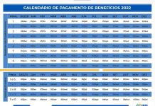 Confira calendário de pagamentos do INSS de 2022