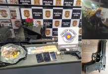 Ladrão armado com pistola de brinquedo, rende e rouba família, foge e acaba preso em Álvares Florence