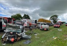 Acidente entre carro, caminhonete e caminhão deixa cinco feridos na BR-153 em Jaci