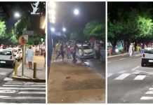 Vídeo mostra briga generalizada na frente de casa noturna em Jales
