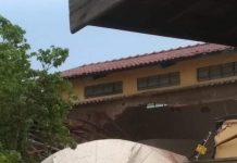 Caixa d’água desaba e destrói parte de unidade de saúde em Olímpia