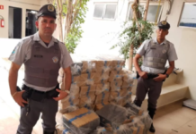 Homens são presos com quase 800 tijolos de maconha em Andradina