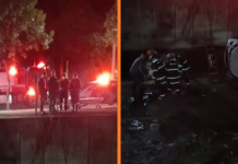 Motorista fica ferido após cair com picape em córrego de Araçatuba