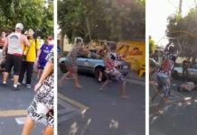 Pai é agredido a pauladas por adolescentes durante confusão na saída da escola do filho; agressores foram liberados