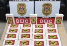 Polícia apreende tabletes de cocaína com selo da ‘Ferrari’ em Rio Preto