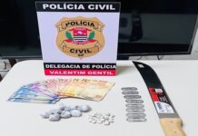 Polícia Civil prende suspeito de tráfico de drogas em Valentim Gentil