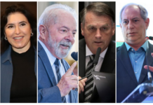 Pesquisa Ipespe/Abrapel: Lula tem 44%, Bolsonaro 36%, Ciro 8% e Simone Tebet 5%