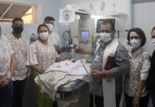 Bebê é batizado na UTI Neonatal da Santa Casa