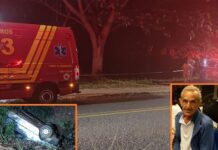 Homem morre após cair com carro em buraco