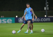 De Paul treina separado e vira dúvida na Argentina para jogo com a Holanda