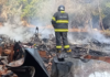 Barracão é destruído por incêndio que atingiu casa em Castilho