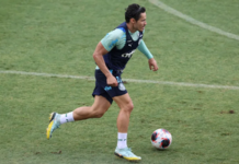 Palmeiras treina na Academia, e Veiga revela ansiedade para voltar ao time
