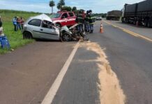Motorista morre após invadir contramão e bater de frente com caminhão em Nova Granada