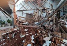 Parte de bar desaba e deixa duas pessoas feridas em Rio Preto