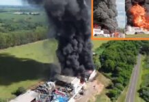 Incêndio de grandes proporções atinge fábrica de tintas em Neves Paulista