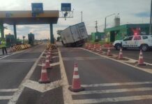 Acidente entre caminhões deixa homem ferido em rodovia de Lavínia