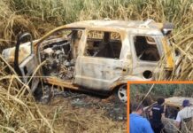 Corpos são encontrados dentro de carro carbonizado com ajuda do helicóptero Águia