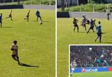 Vale Puskás? Motoboy acerta bicicleta perfeita em jogo amador