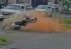 Motociclista é internado após bater em placa de sinalização em avenida de Birigui