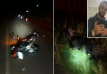 Motociclista morre após bater contra vaca em estrada vicinal de Olímpia
