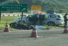 Acidente entre carro e motocicleta mata homem em Araçatuba