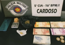 Polícia Militar prende traficante de drogas em Cardoso
