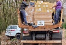 PM recupera carga de eletrônicos avaliada em R$ 1 milhão, em Guapiaçu