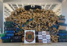 Veículo é apreendido com 842 quilos de maconha e 136 munições em Mirassol