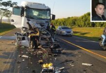 Técnico de informática morre após carro ser prensado por caminhões em rodovia de Catanduva
