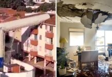 Caixa d’água de 24 metros de altura ‘dobra’ e destrói apartamento em condomínio de Birigui