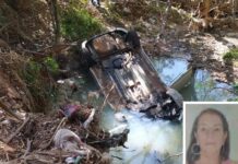 Idosa morre após carro cair em córrego em Araçatuba