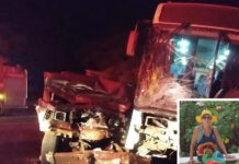 Mulher morre após batida de caminhonete e ônibus em rodovia de Cardoso