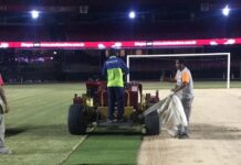 São Paulo aproveita férias para trocar gramado e pintar arquibancadas do Morumbi